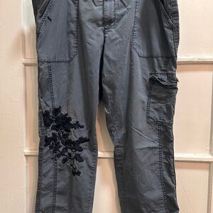 Anthropologie Hei Hei Women’s Cargo Pants with Embroidered Detail